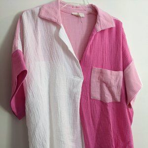 Pink Block Blouse
